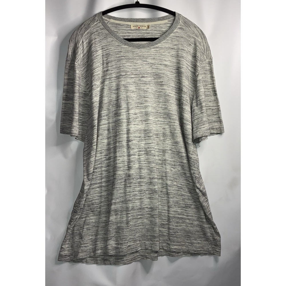 Agave Denim Shirt Mens Sz XXL 2XL Tee Heather Gray Slub Short Sleeve Crew **flaw